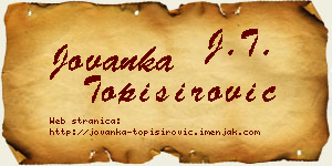 Jovanka Topisirović vizit kartica